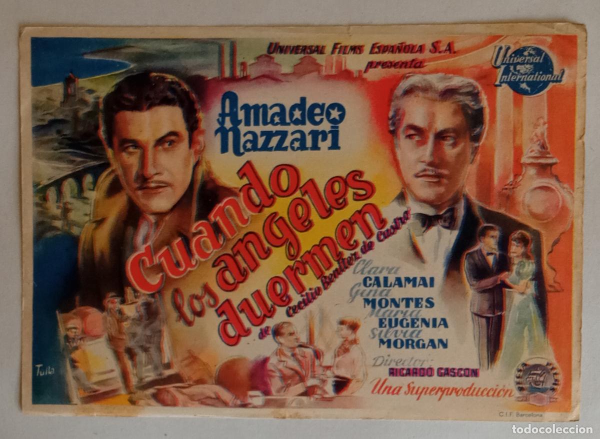Cine: PROGRAMA DE CINE. AMADEO MAZZARI. CUANDO LOS &Aacute;NGELES DUERMEN. PORTADA DE TULLA