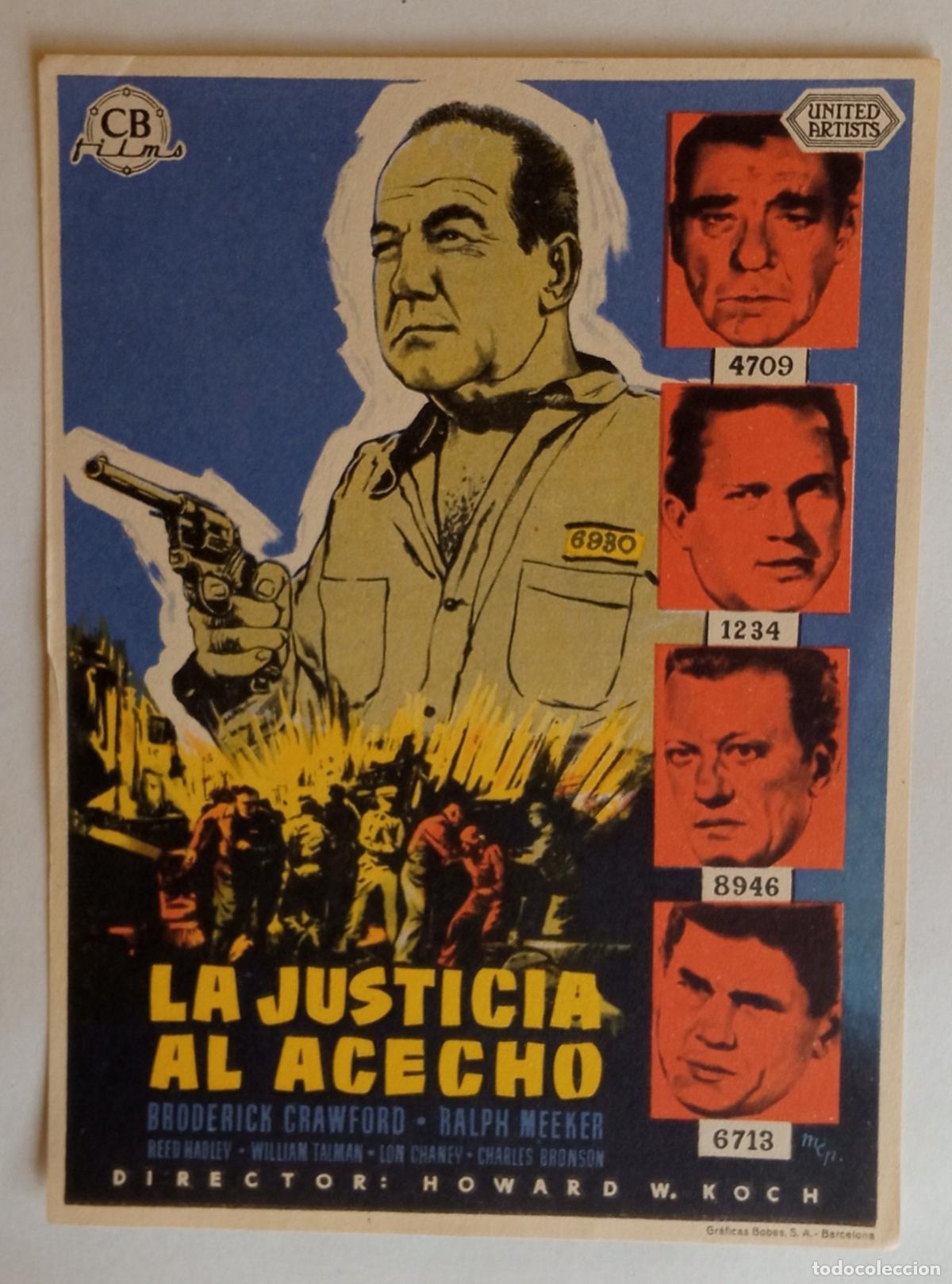 Cine: PROGRAMA DE CINE. BRODERICK CRAWFORD. LA JUSTICIA AL ACECHO. PORTADA GRUPO MCP