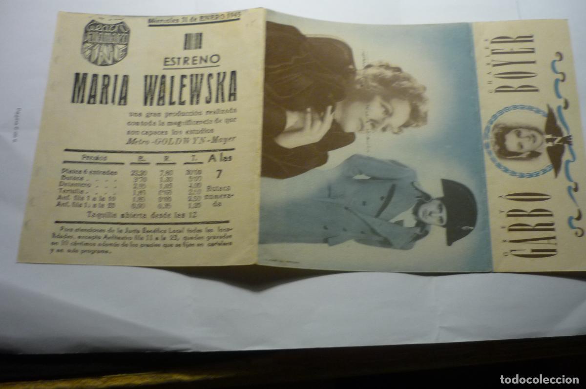 Cine: programa doble maria walewska greta garbo publicidad