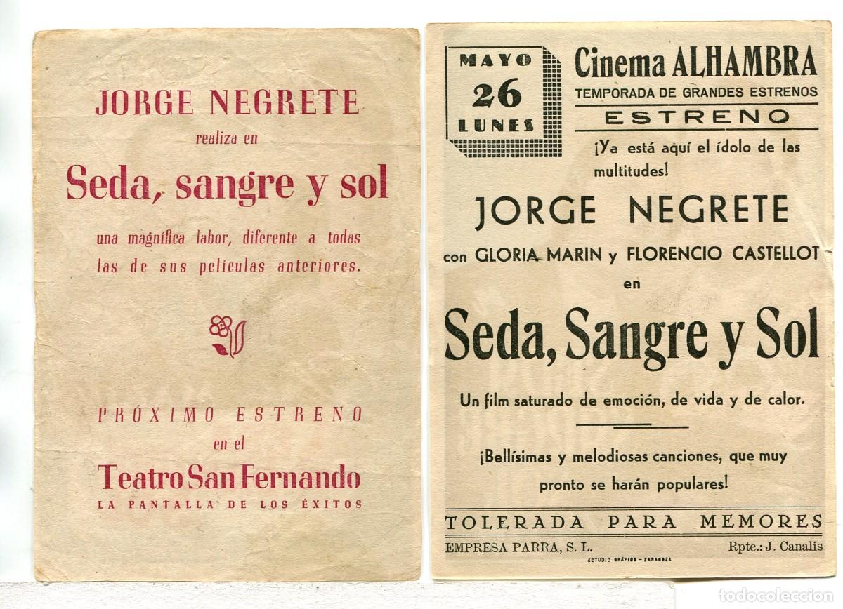 Cine: SEDA SANGRE Y SOL, con Jorge Negrete. - Foto 2