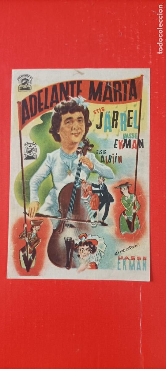 Cine: ADELANTE MARTA. C/P. CINEMA ASTORIA EN ALBACETE. 1949. PERFECTO ESTADO. STIG JARREL.