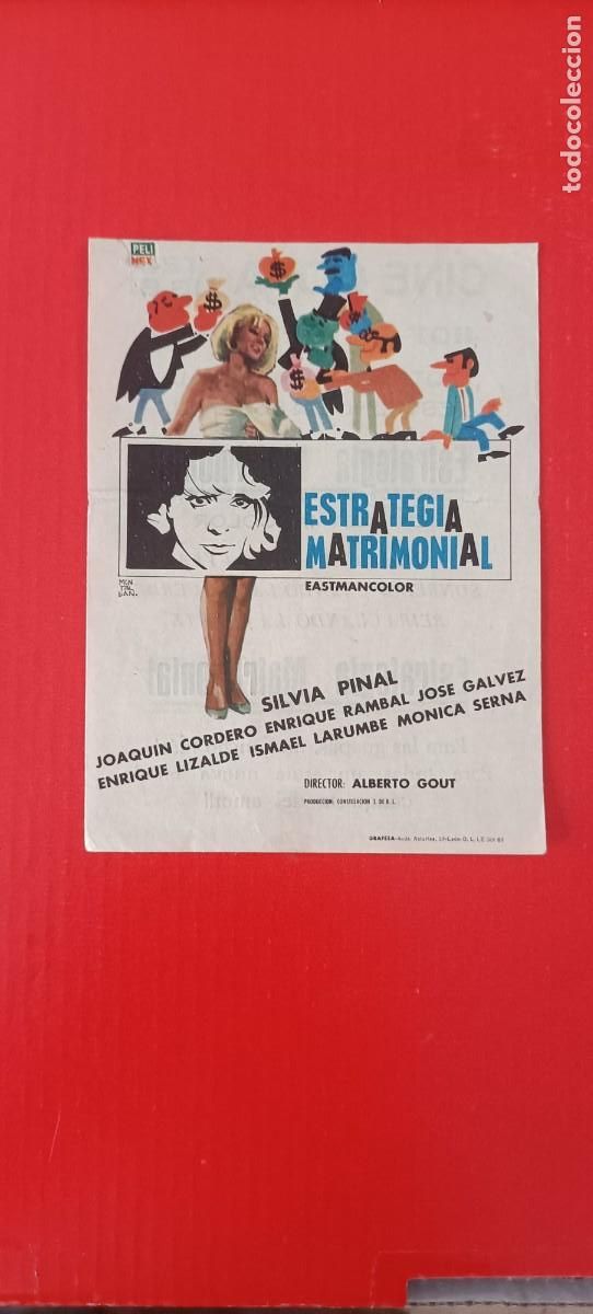 Cine: ESTRATEGIA MATRIMONIAL. C/P. CINE GOYA TANGER 1961. EST&Aacute; NUEVO.