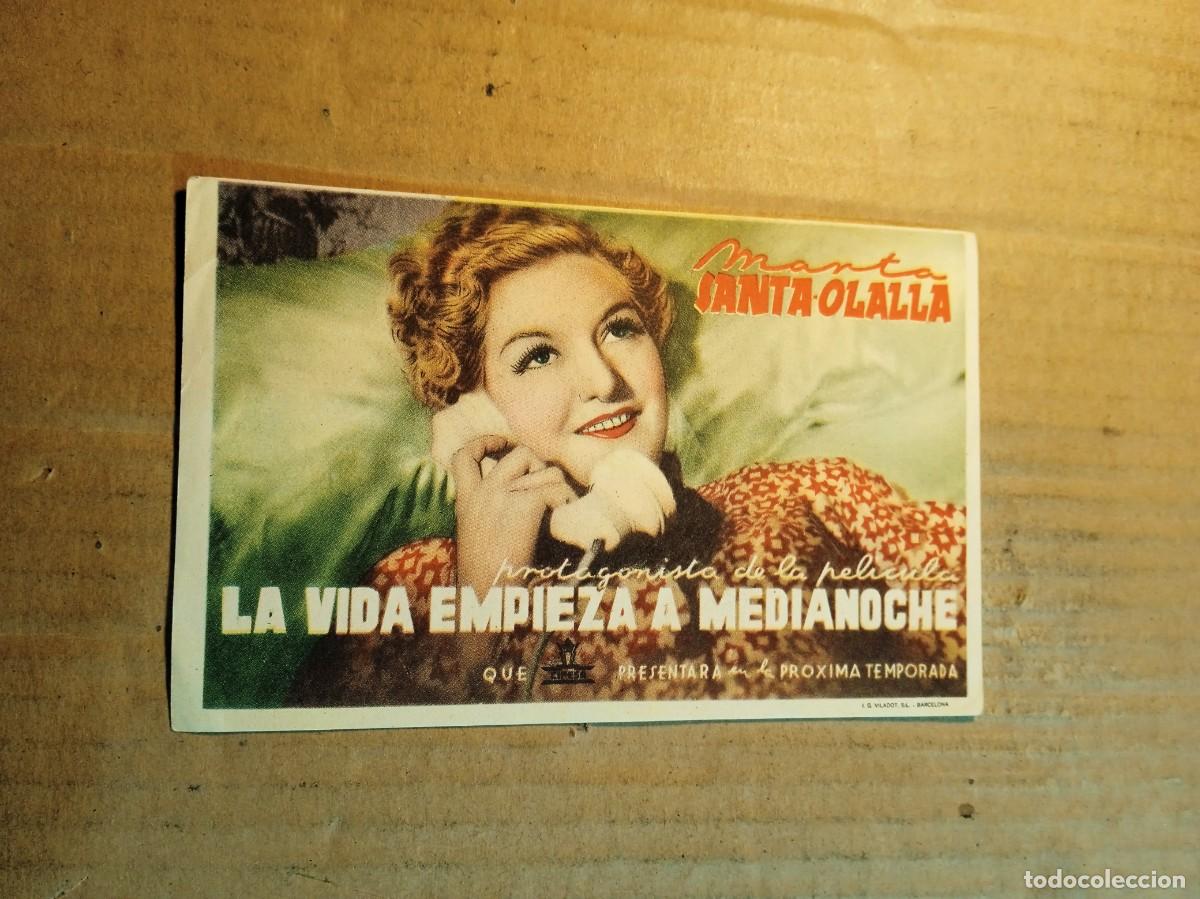 Cine: FOLLETO DE MANO SIN PUBLICIDAD LA VIDA EMPIEZA A MEDIANOCHE