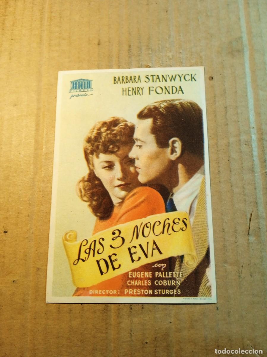 Cine: FOLLETO DE MANO SIN PUBLICIDAD LAS 3 NOCHES DE EVA