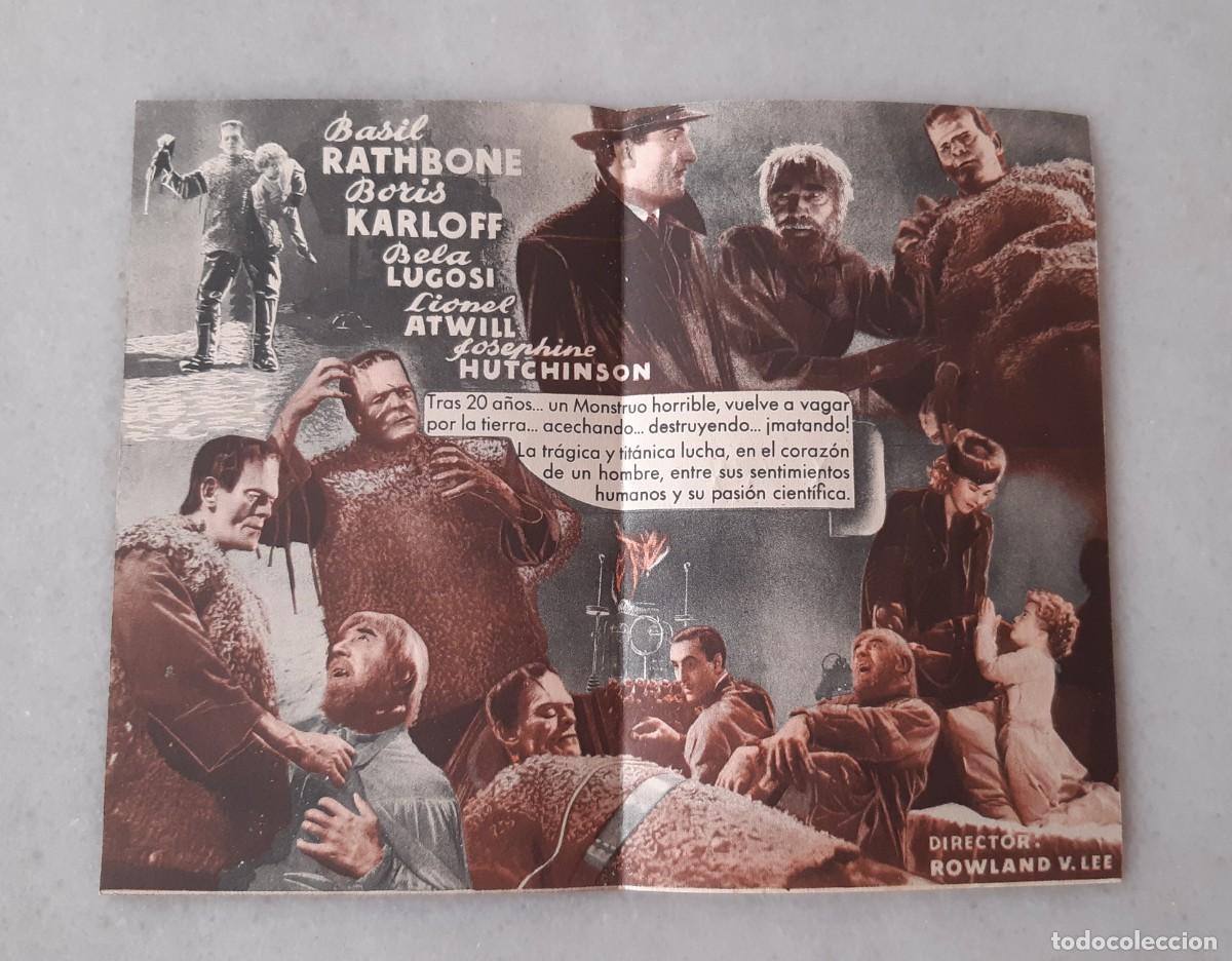 Cine: Programas-Prospectos de mano de cine, La Sombra de Frankenstein - Foto 2