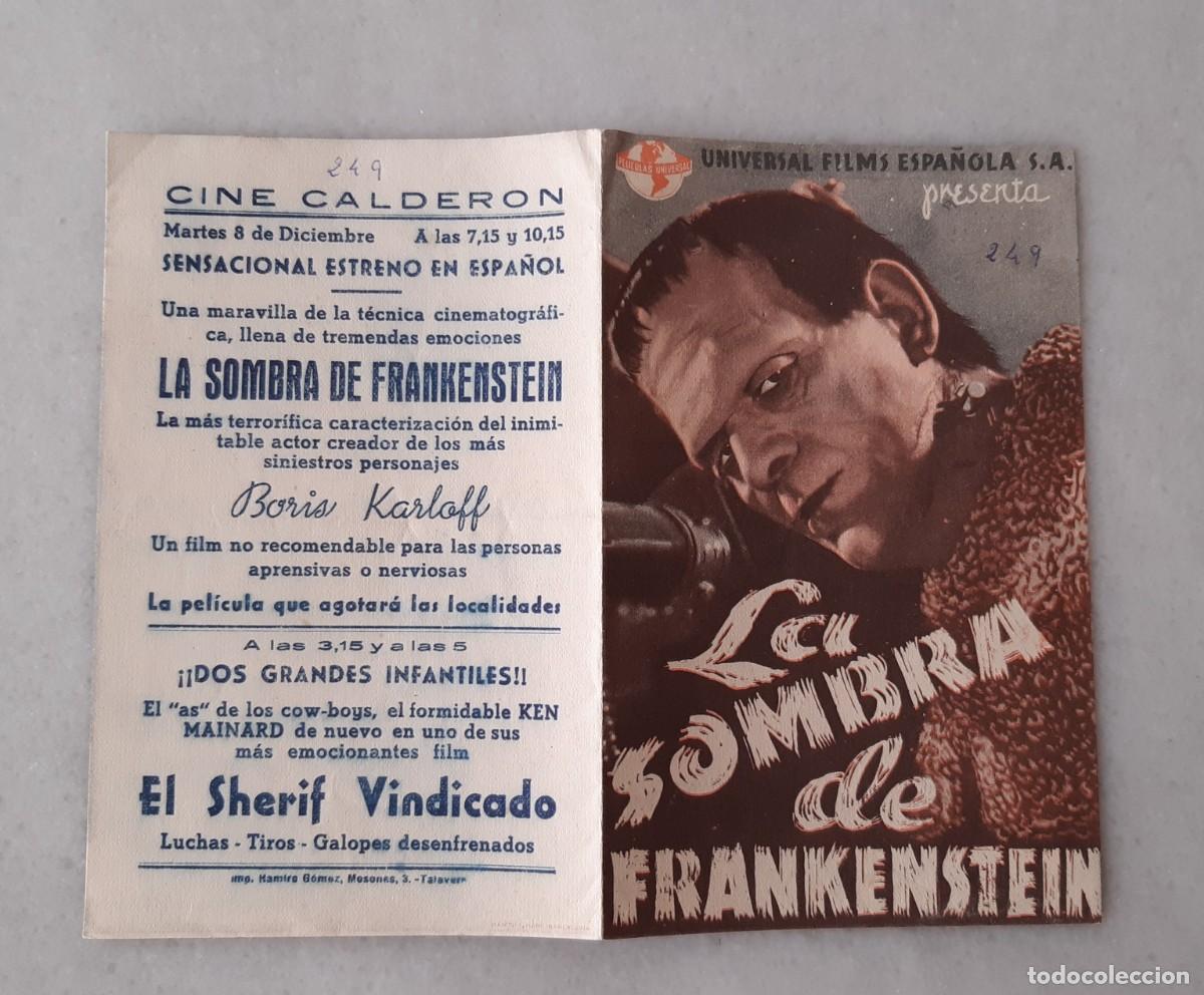 Kino: Programas-Prospectos de mano de cine, La Sombra de Frankenstein