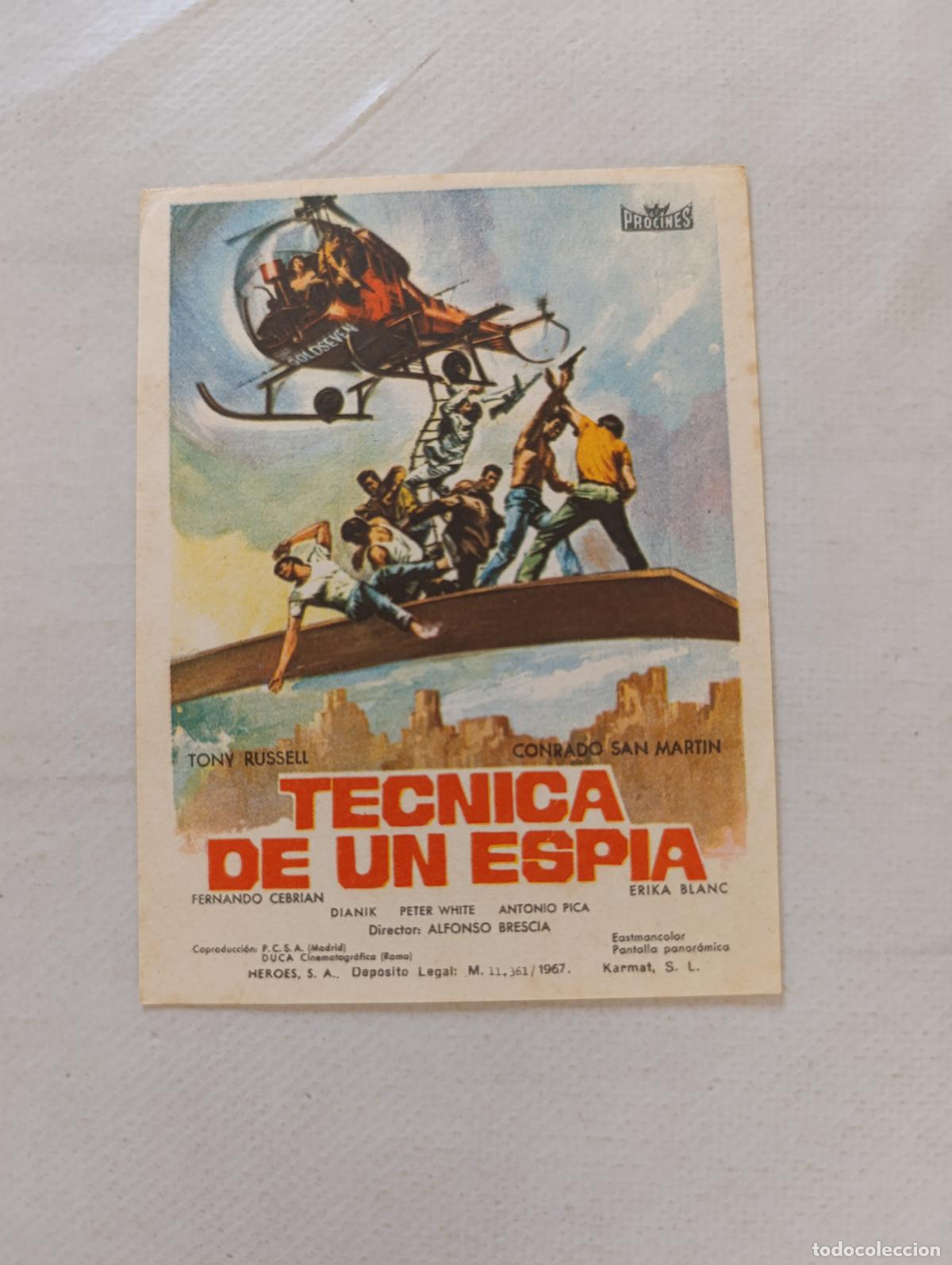 Cine: FOLLETO DE MANO - TECNICA DE UN ESPIA - SIN PUBLICIDAD (149I)