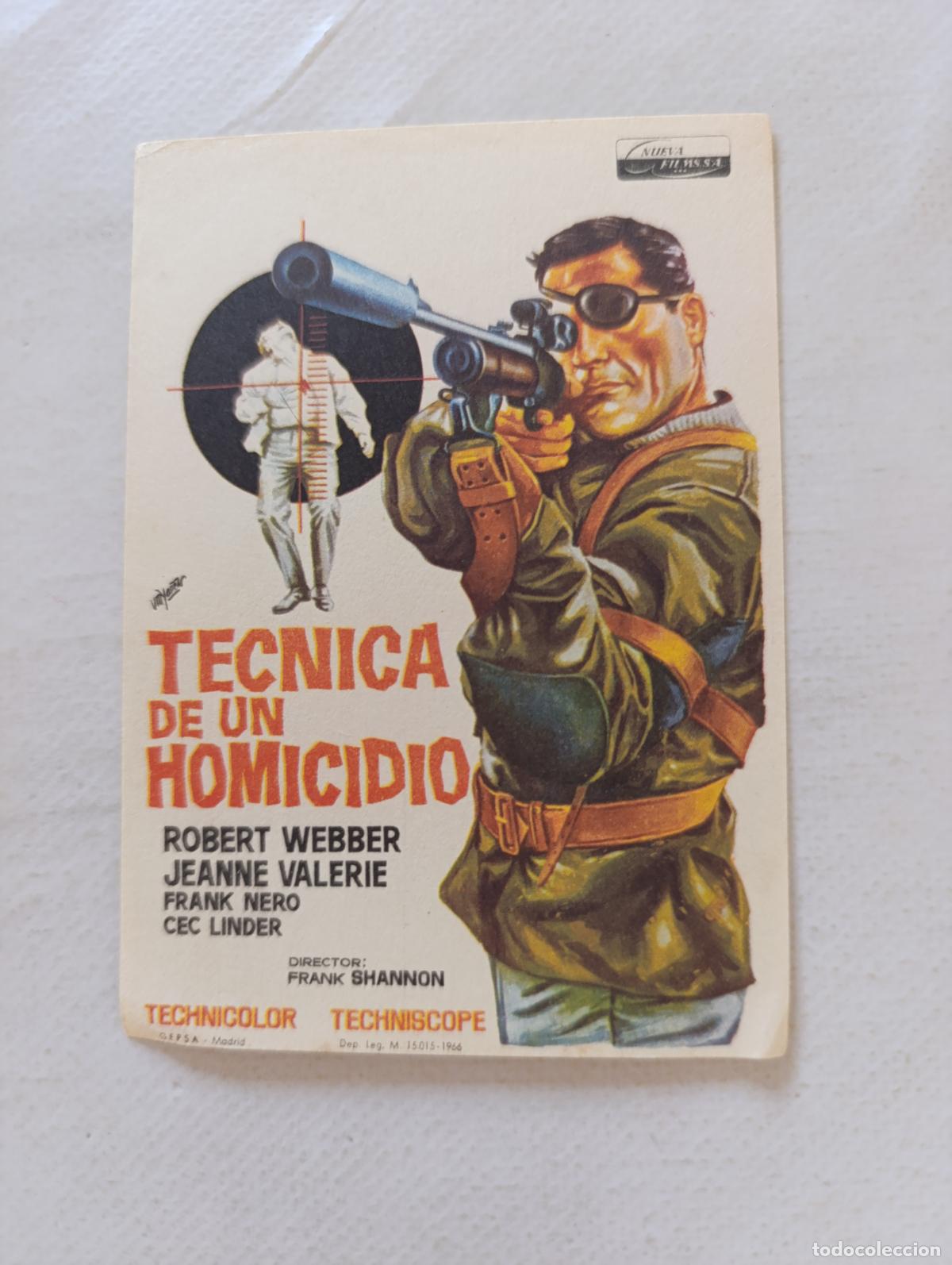 Cine: FOLLETO DE MANO - TECNICA DE UN HOMICIDIO - ROBERT WEBBER - SIN PUBLICIDAD (149I)