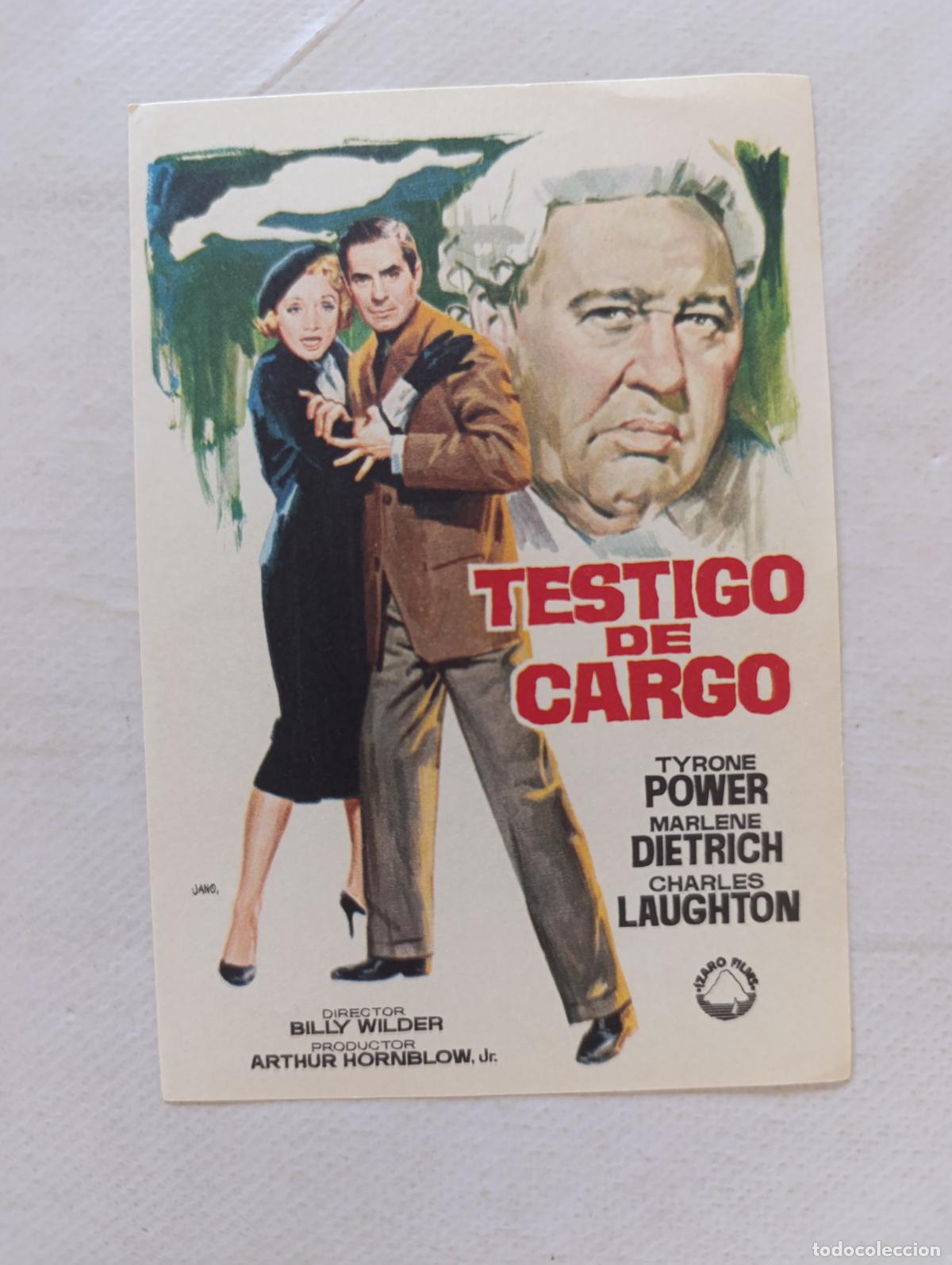 Cine: FOLLETO DE MANO - TESTIGO DE CARGO - BILLY WILDER - SIN PUBLICIDAD (149N)