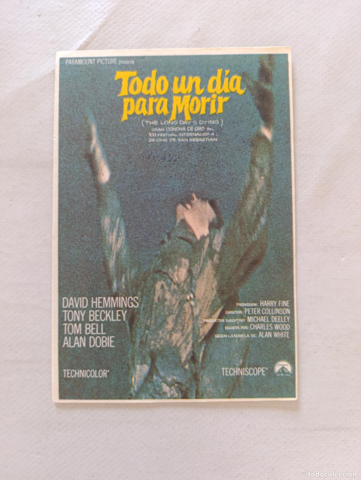 Cine: FOLLETO DE MANO - TODO UN DIA PARA MORIR - DAVID HEMMINGS (149N)