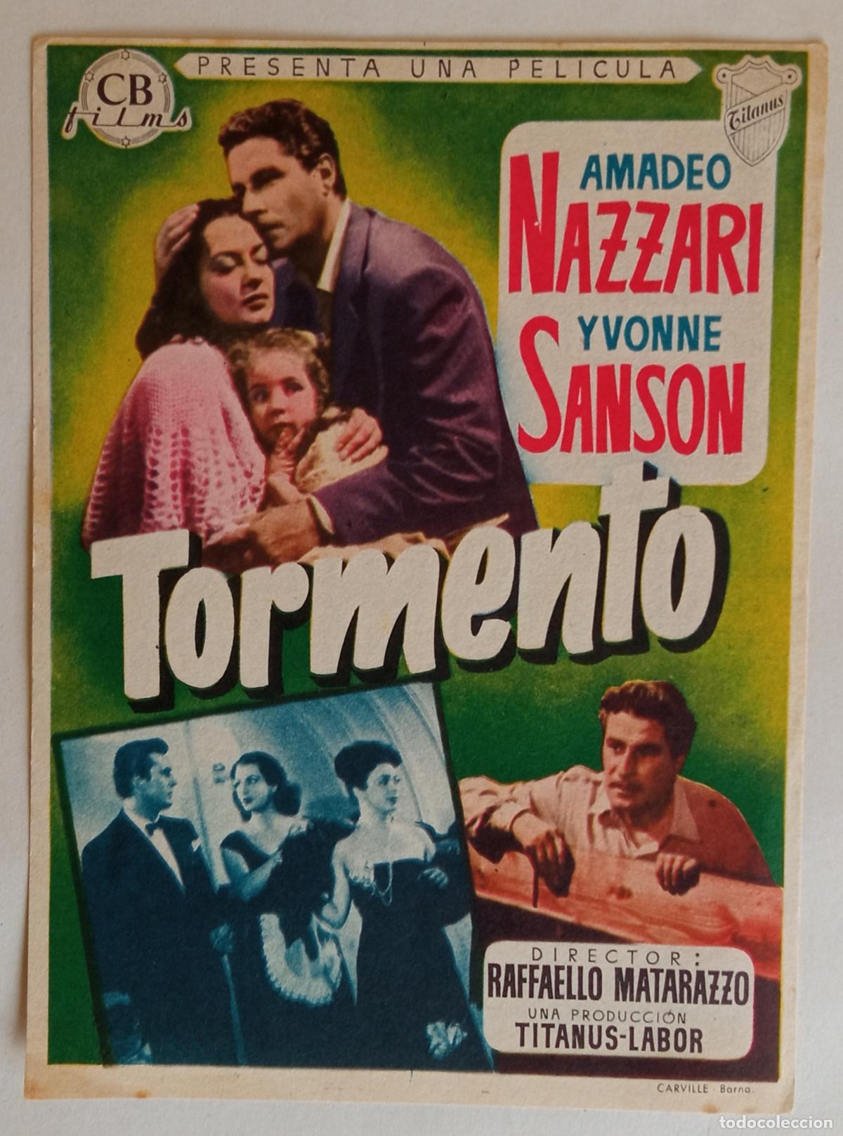 Cine: PROGRAMA DE CINE. AMADEO NAZZARI. TORMENTO
