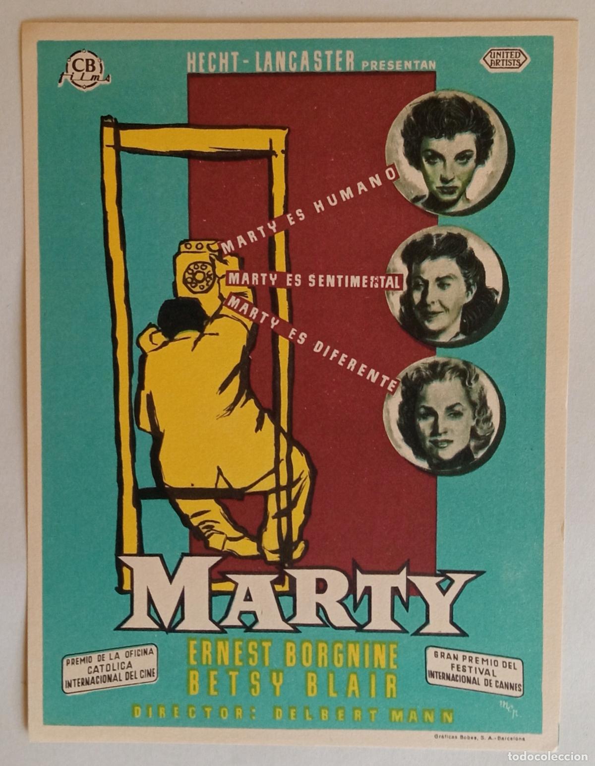 Cine: PROGRAMA DE CINE. ERNEST BORGNINE. MARTY. PORTADA GRUPO MCP