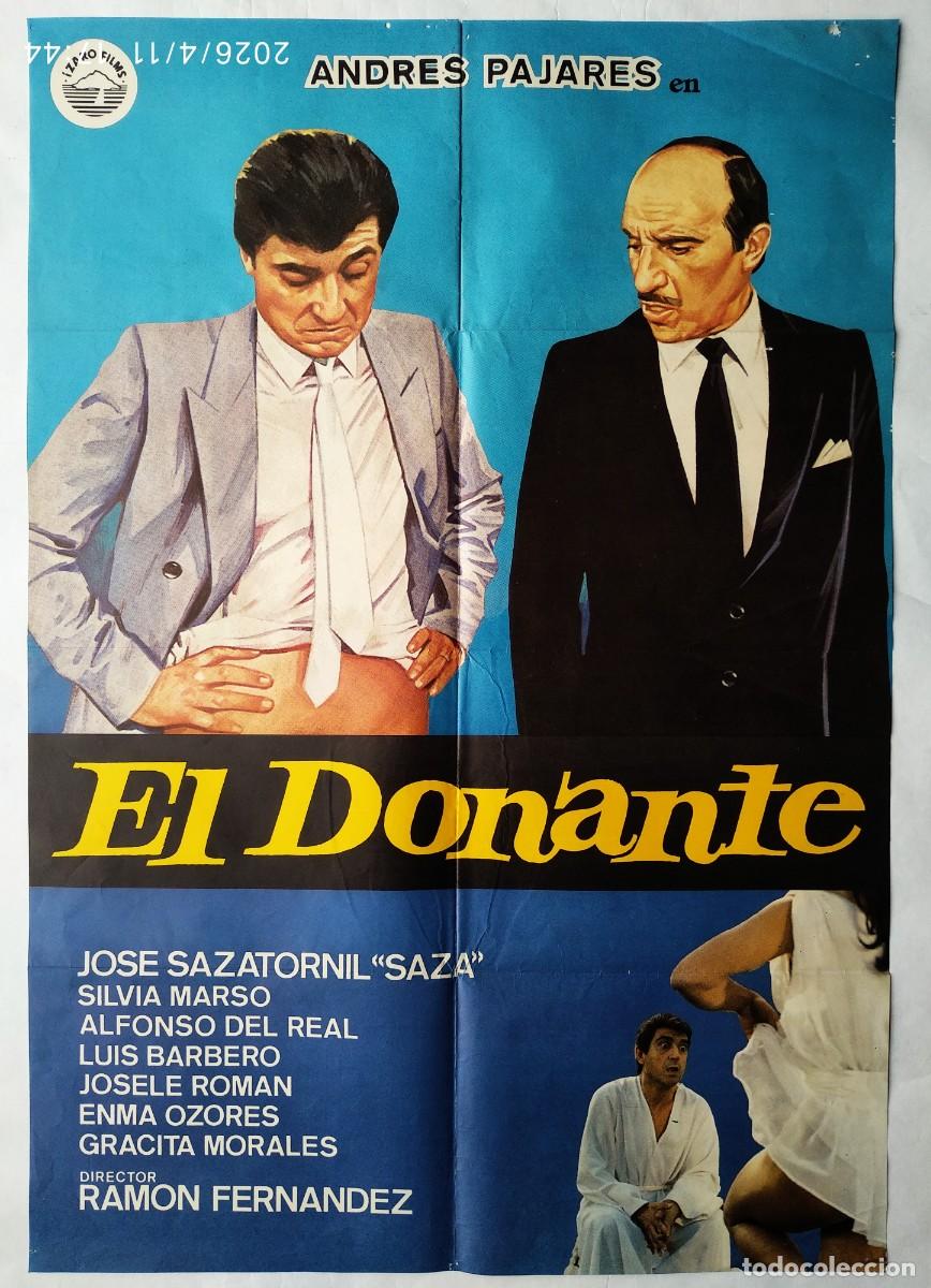 Cine: EL DONANTE, con ANDR&Eacute;S PAJARES. P&Oacute;STER 67,5 X 97,5 cms..