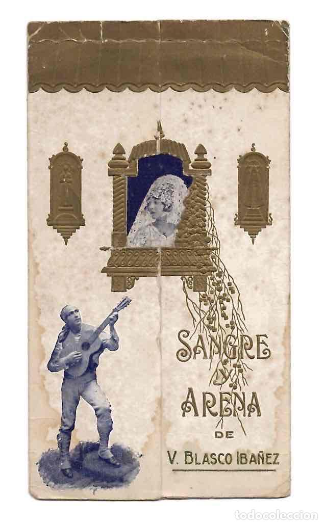 Cine: FOLLETO TROQUELADO SANGRE Y ARENA DE VICENTE BLASCO IBA&Ntilde;EZ. RODOLFO VALENTINO. SPLENDID THEATRE