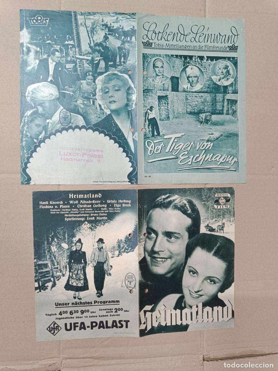 Cine: LOTE 2 ANTIGUOS PROGRAMAS, CINE ALEMAN EPOCA 3 REICH, CON SELLO NAZI. HEIMATLAND, TIGER SCHNAPUR P28