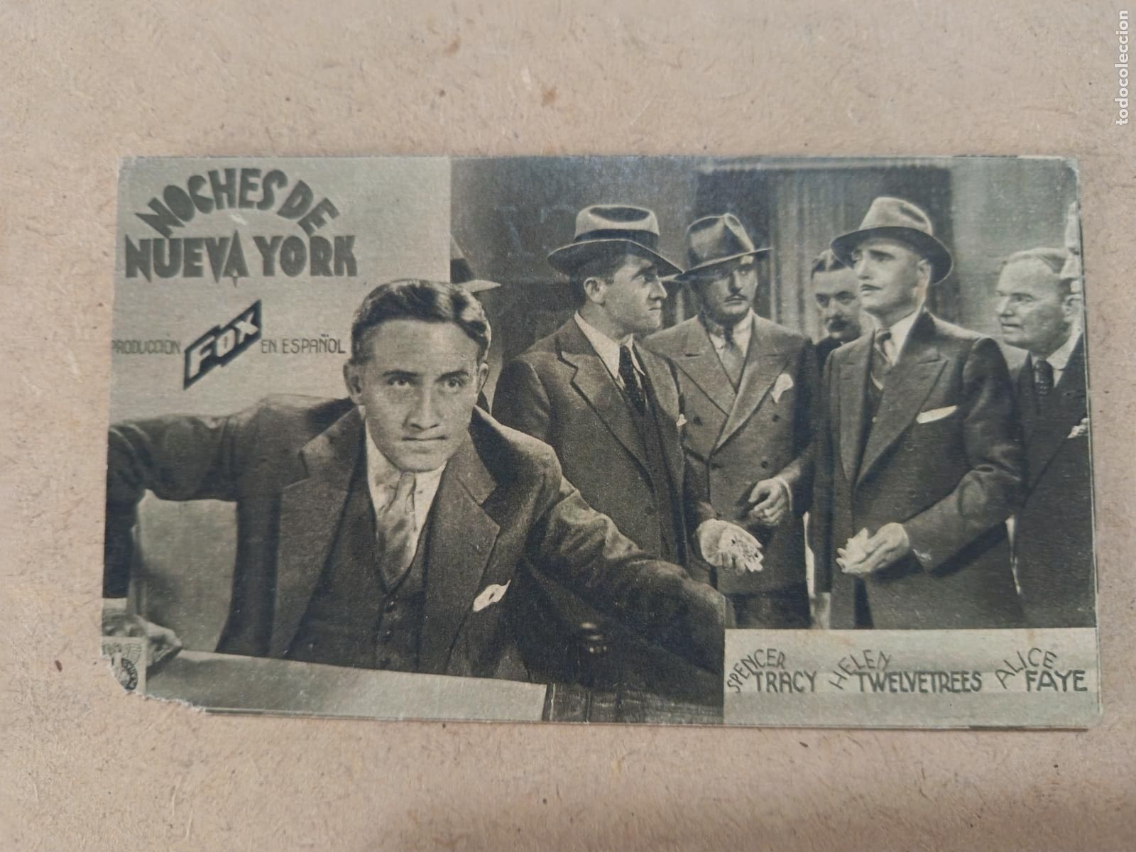 Cine: PROGRAMA DE CINE. TARJETA. NOCHES DE NUEVA YORK. CINE AL DORSO.