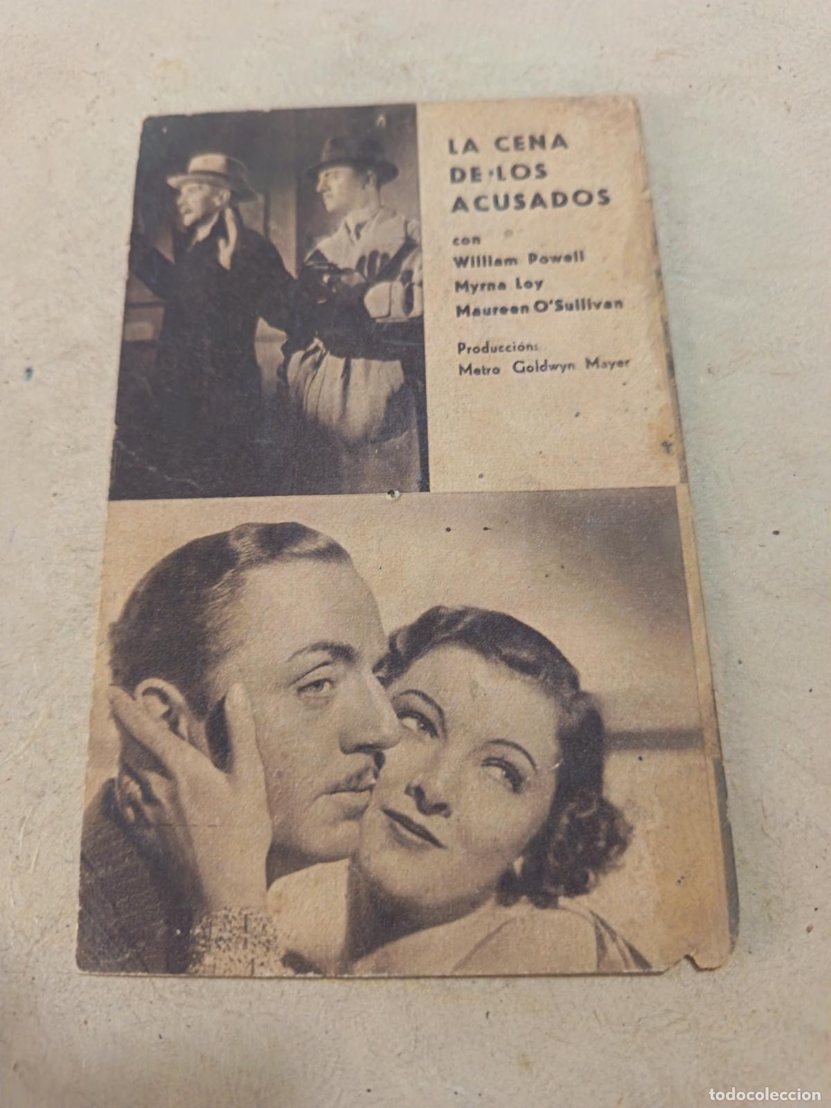 Cine: PROGRAMA DE CINE. TARJETA. LA CENA DE LOS ACUSADOS. CINE AL DORSO.