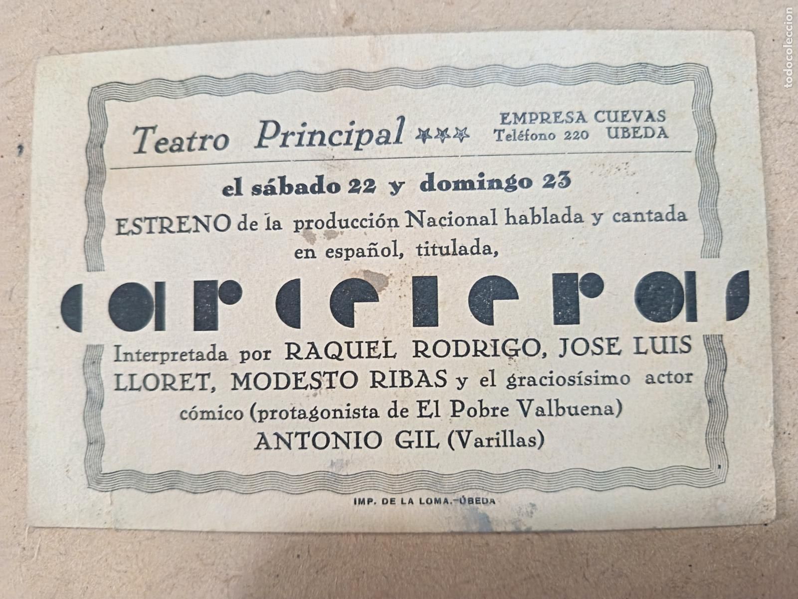 Cine: PROGRAMA DE CINE. TARJETA. CARCELERAS. CINE AL DORSO. - Foto 2