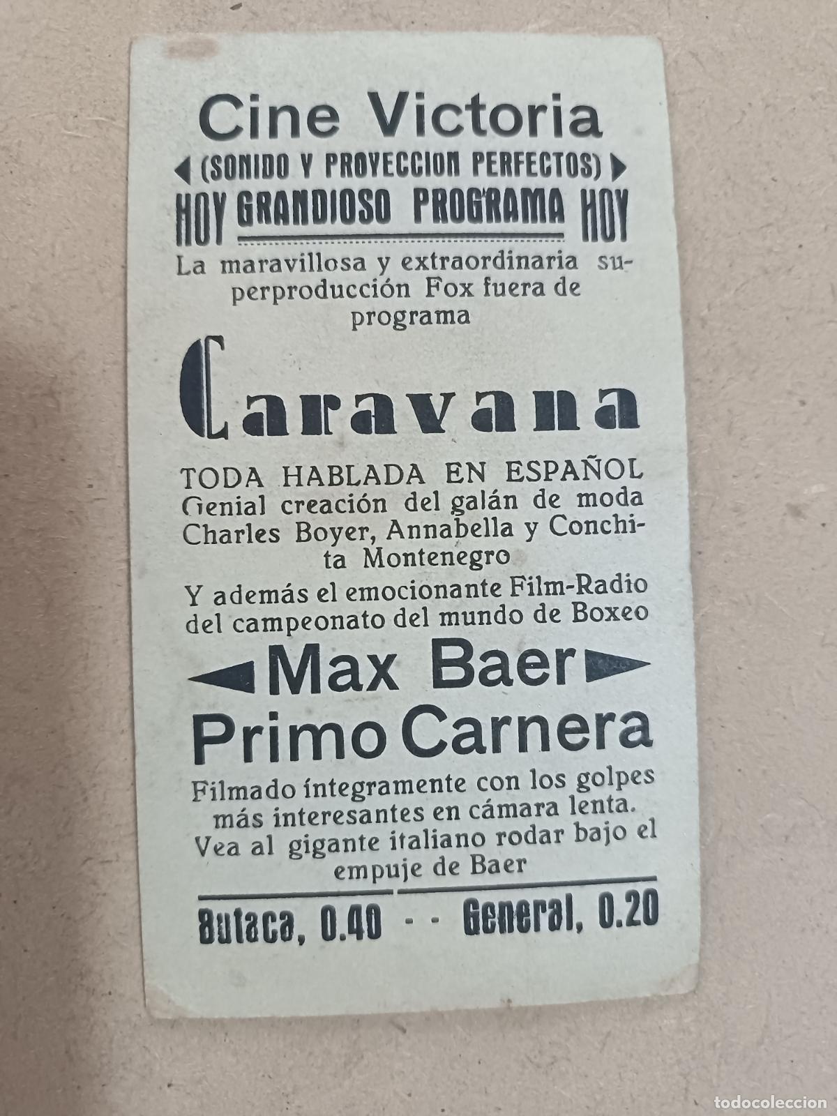 Cine: PROGRAMA DE CINE. TARJETA. CARAVANA. CINE AL DORSO. - Foto 2
