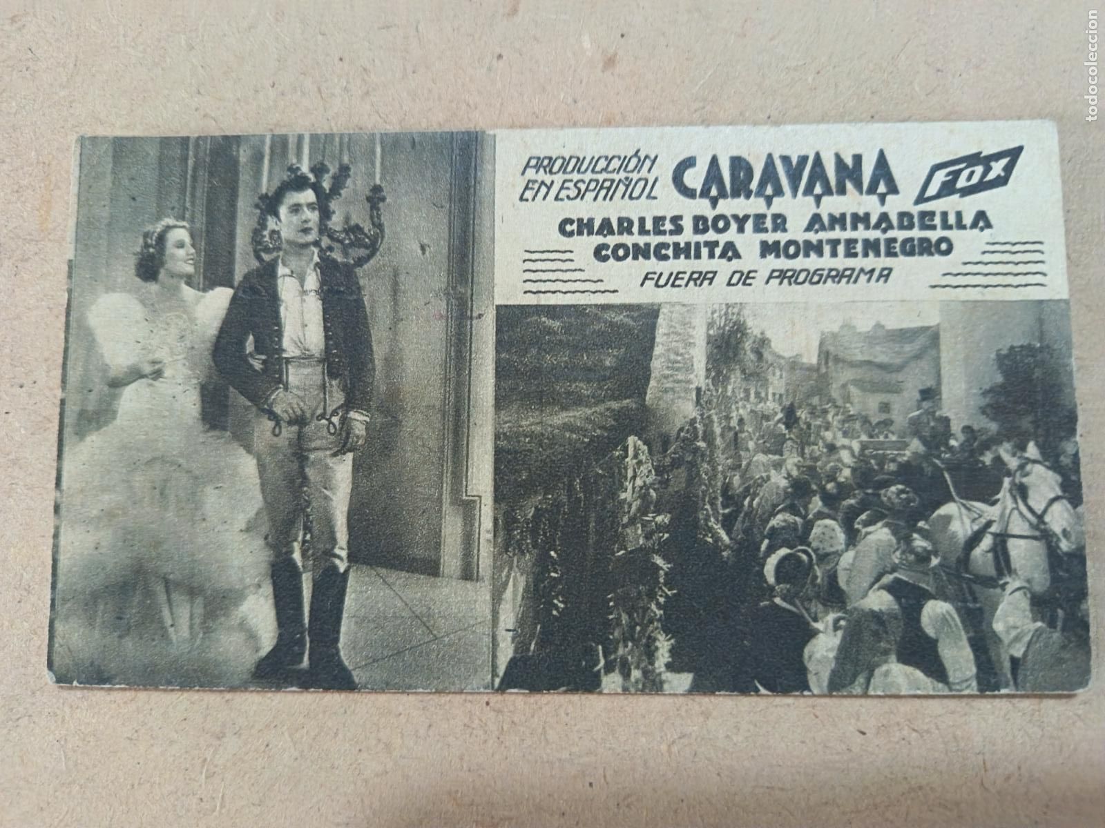 Cine: PROGRAMA DE CINE. TARJETA. CARAVANA. CINE AL DORSO.