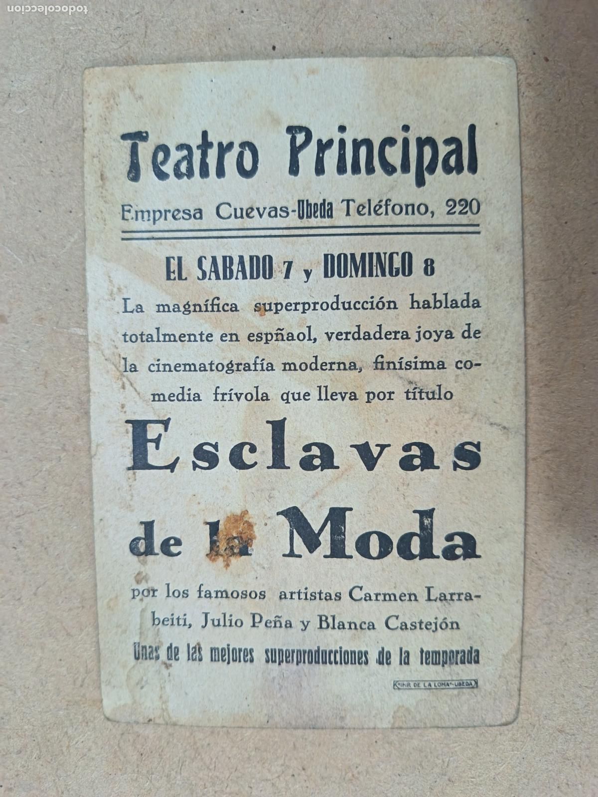 Cine: PROGRAMA DE CINE. ESCLAVAS DE LA MODA. CINE AL DORSO. - Foto 2