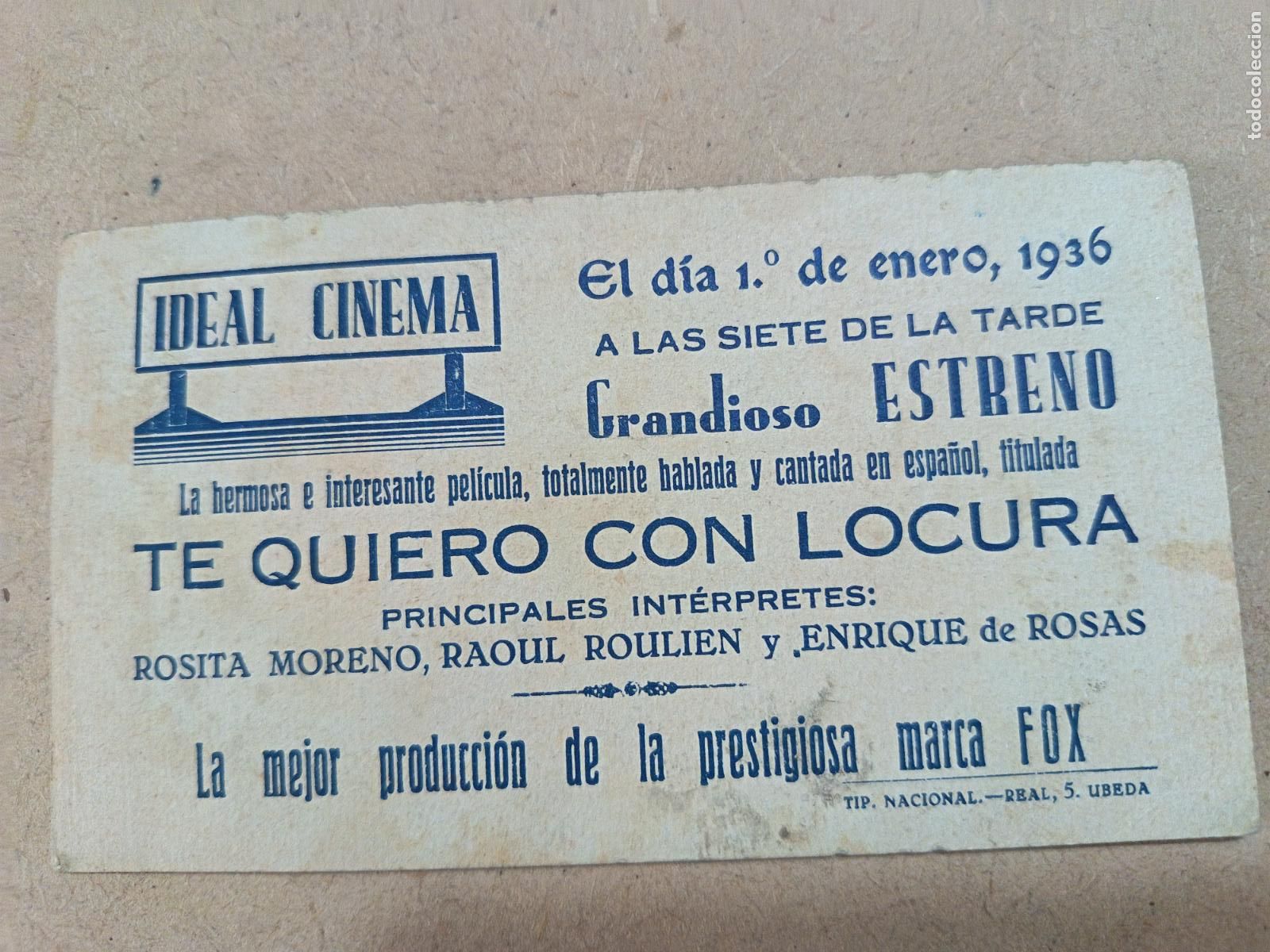 Cine: PROGRAMA DE CINE. TE QUIERO CON LOCURA. CINE AL DORSO. - Foto 2