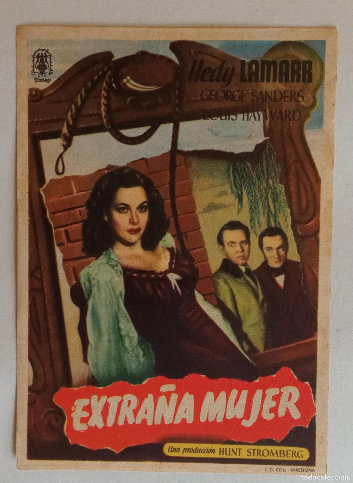 Cine: PROGRAMA DE CINE. HEDY LAMARR. GEORGE SANDERS. EXTRA&Ntilde;A MUJER