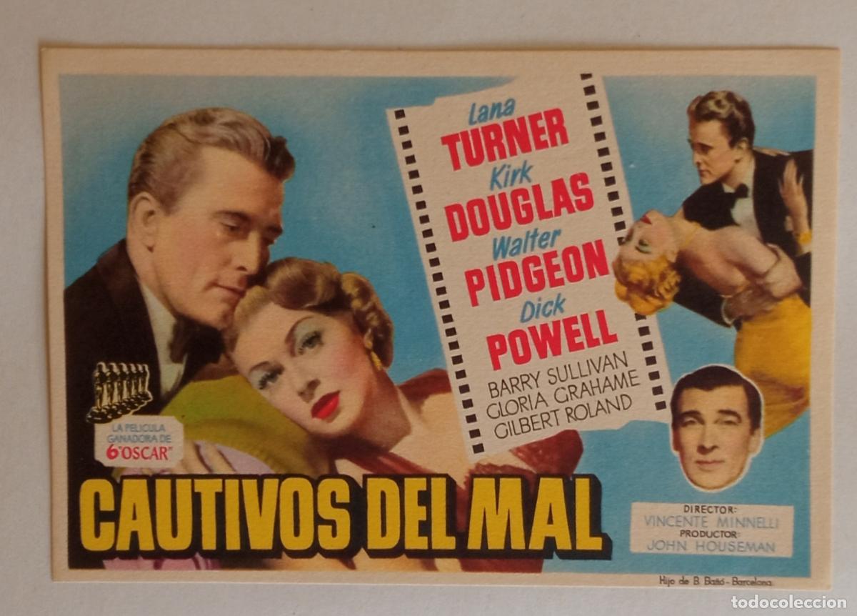 Cine: PROGRAMA DE CINE. LANA TURNER. KIRK DOUGLAS. CAUTIVOS DEL MAL