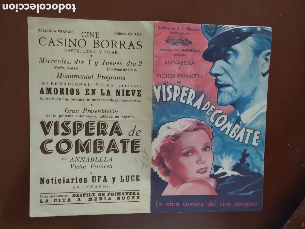 Cine: Folleto Programa - V&iacute;spera de Combate