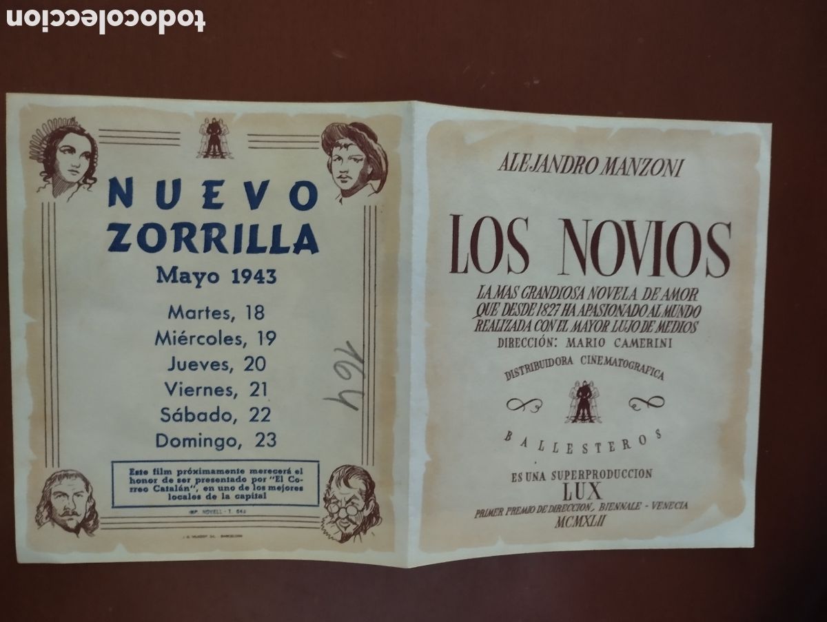 Cine: Folleto Programa DOBLE - LOS NOVIOS
