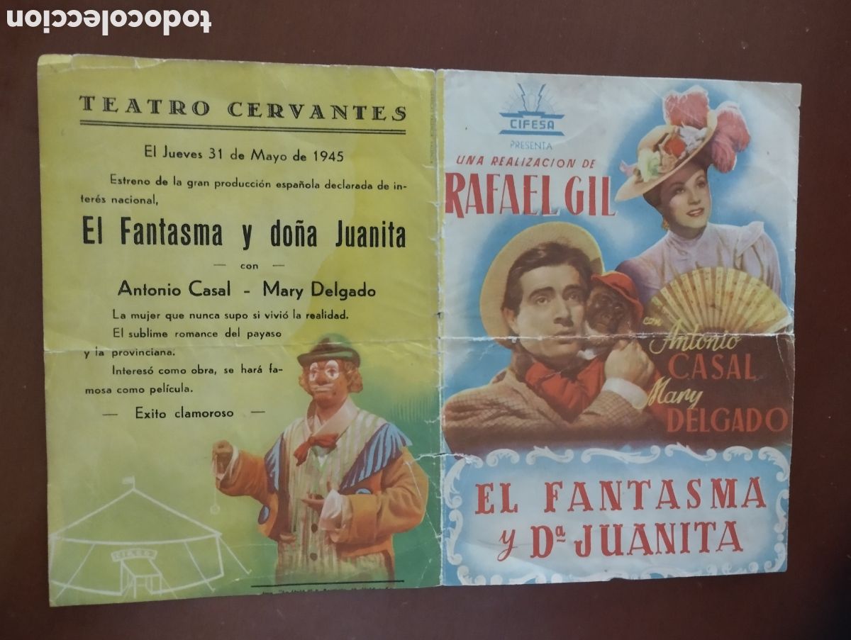 Cine: Folleto Programa de cine DOBLE - EL FANTASMA Y DO&Ntilde;A JUANITA