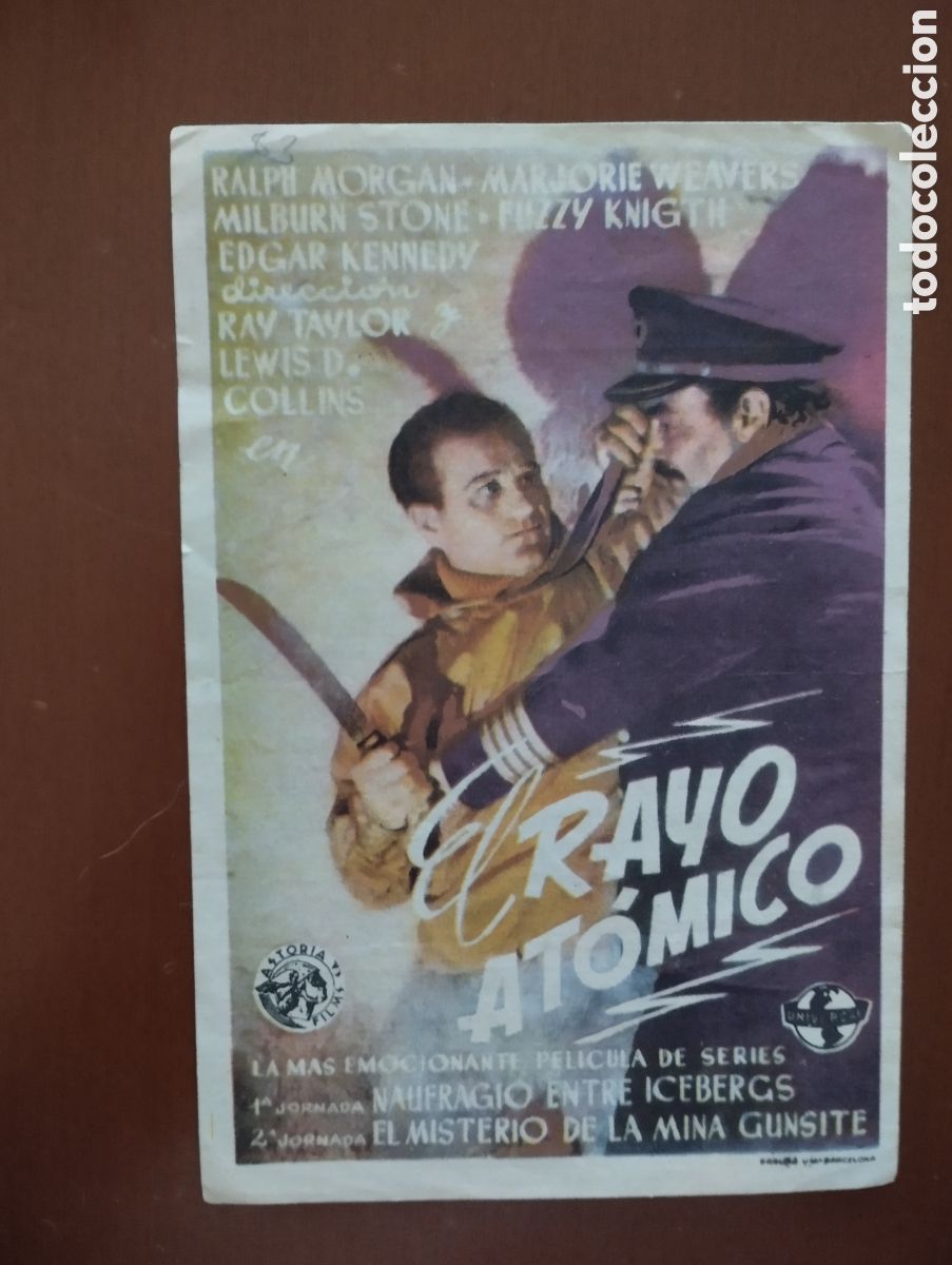 Cine: Folleto Programa de cine - EL RAYO AT&Oacute;MICO