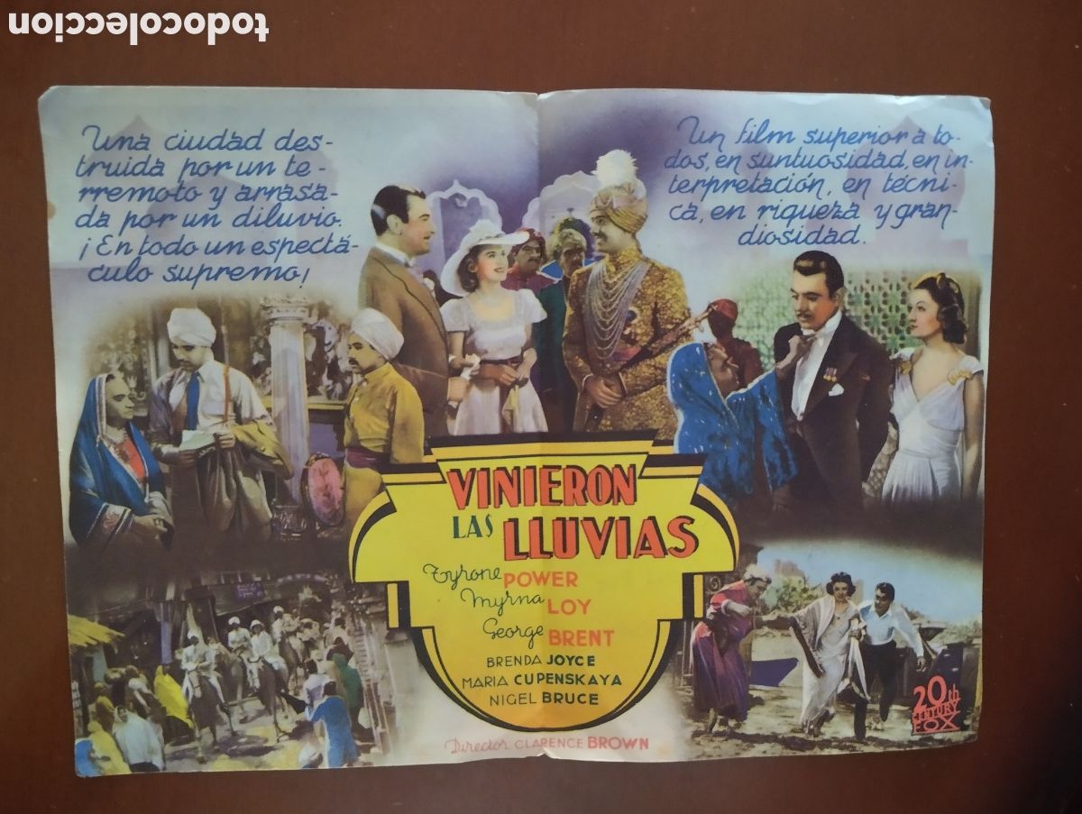 Cine: Folleto Programa de Cine DOBLE - VINIERON LAS LLUVIAS - Foto 2
