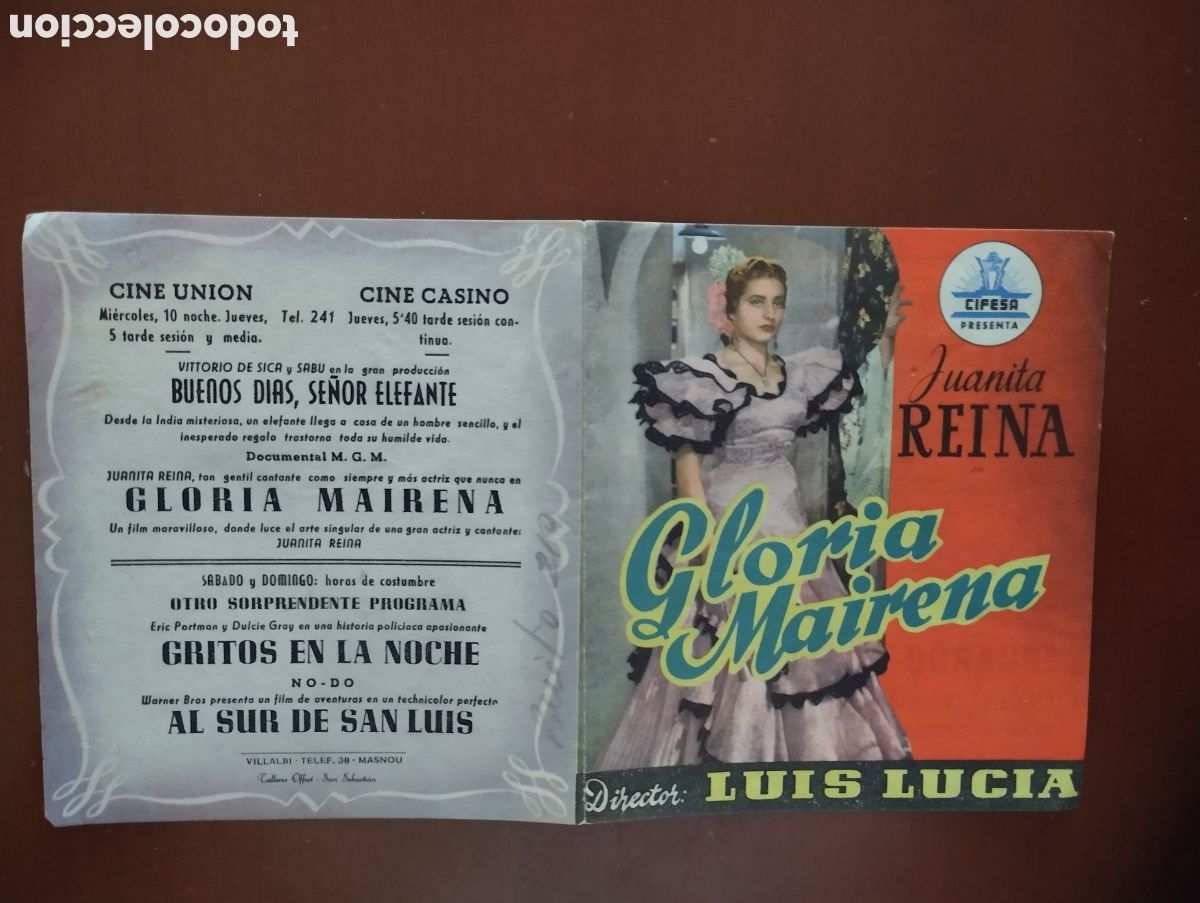Cine: Folleto Programa de cine DOBLE - GLORIA DE MAIRENA