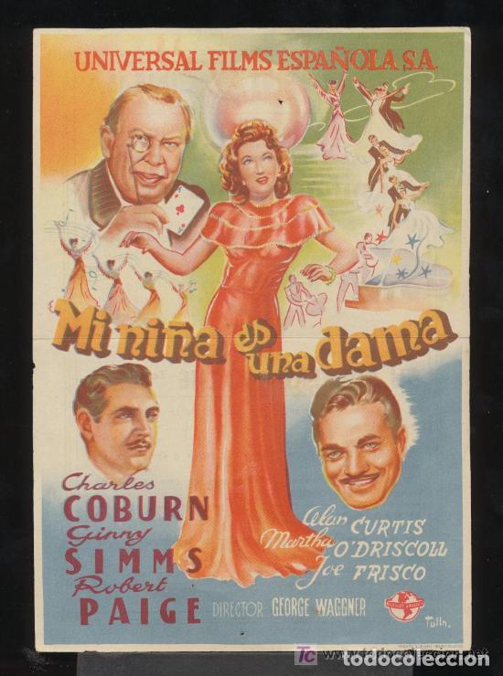 Cine: Mi ni&ntilde;a es una Dama. Sencillo grande de Universal. Monumental Cinema-Melilla 1947