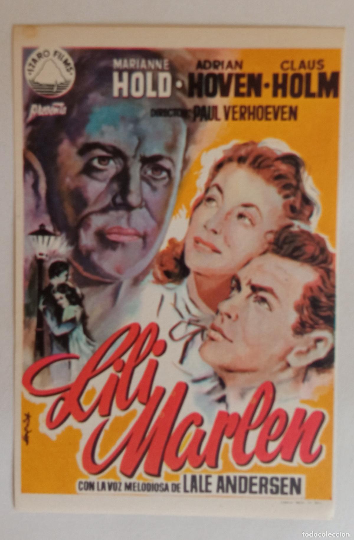 Cine: PROGRAMA DE CINE. MARIANNE HOLD. LILI MARLEN. PORTADA DE FRANCISCO HERMIDA