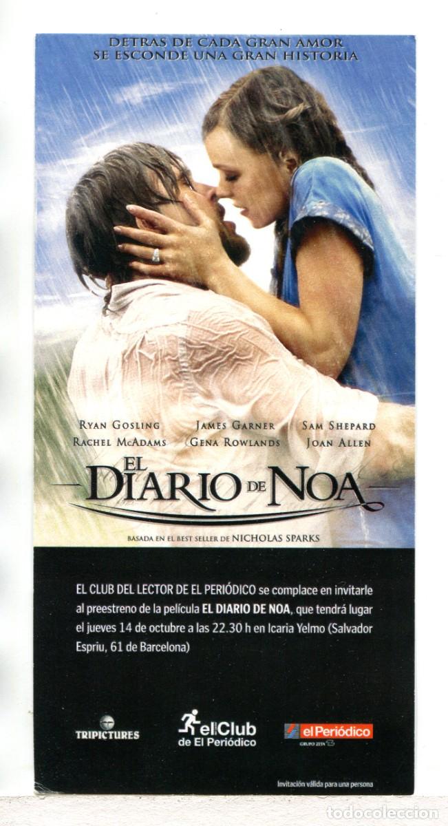 Cine: EL DIARIO DE NOA, con Ryan Gosling. PREESTRENO 10 X 20 cms.