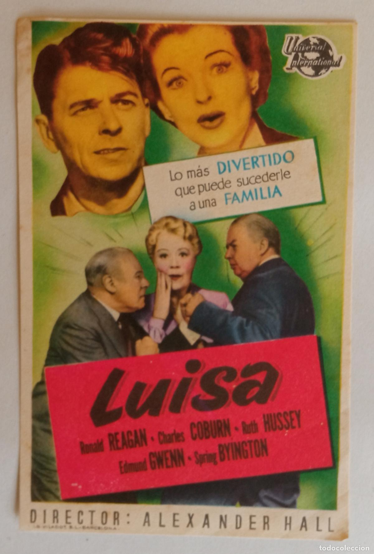 Cine: PROGRAMA DE CINE. RONALD REAGAN. CHARLES COBURN. LUISA