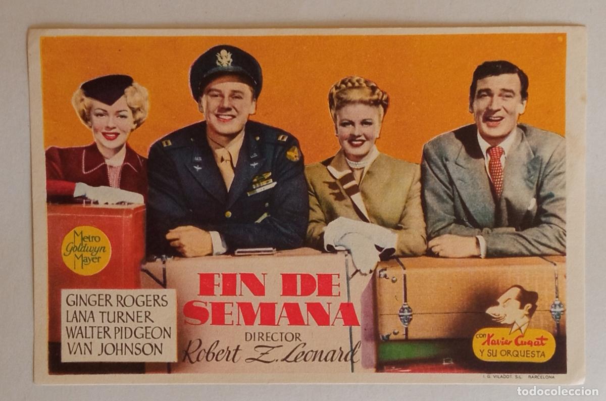 Cine: PROGRAMA DE CINE. GINGER ROGERS. LANA TURNER. FIN DE SEMANA