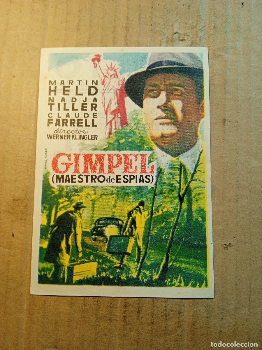 Cine: FOLLETO DE MANO CON PUBLICIDAD GIMPEL (MAESTRO DE ESPIAS)