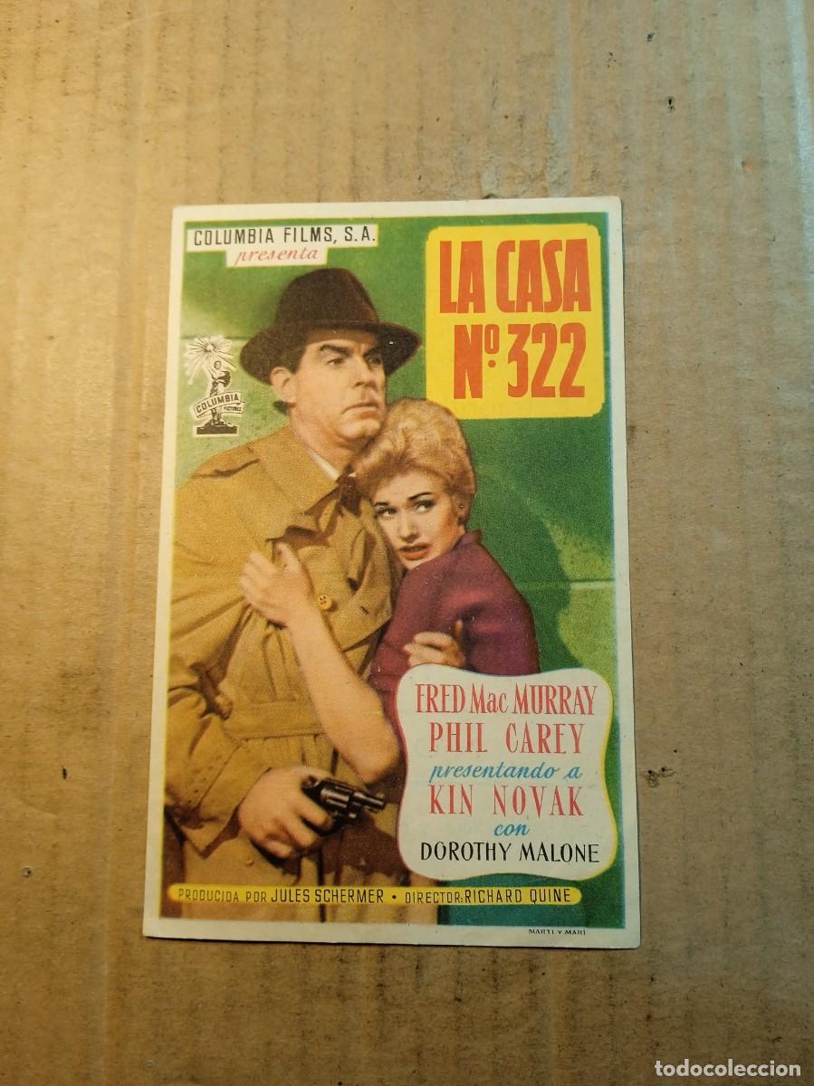 Cine: FOLLETO DE MANO CON PUBLICIDAD LA CASA N&ordm; 322