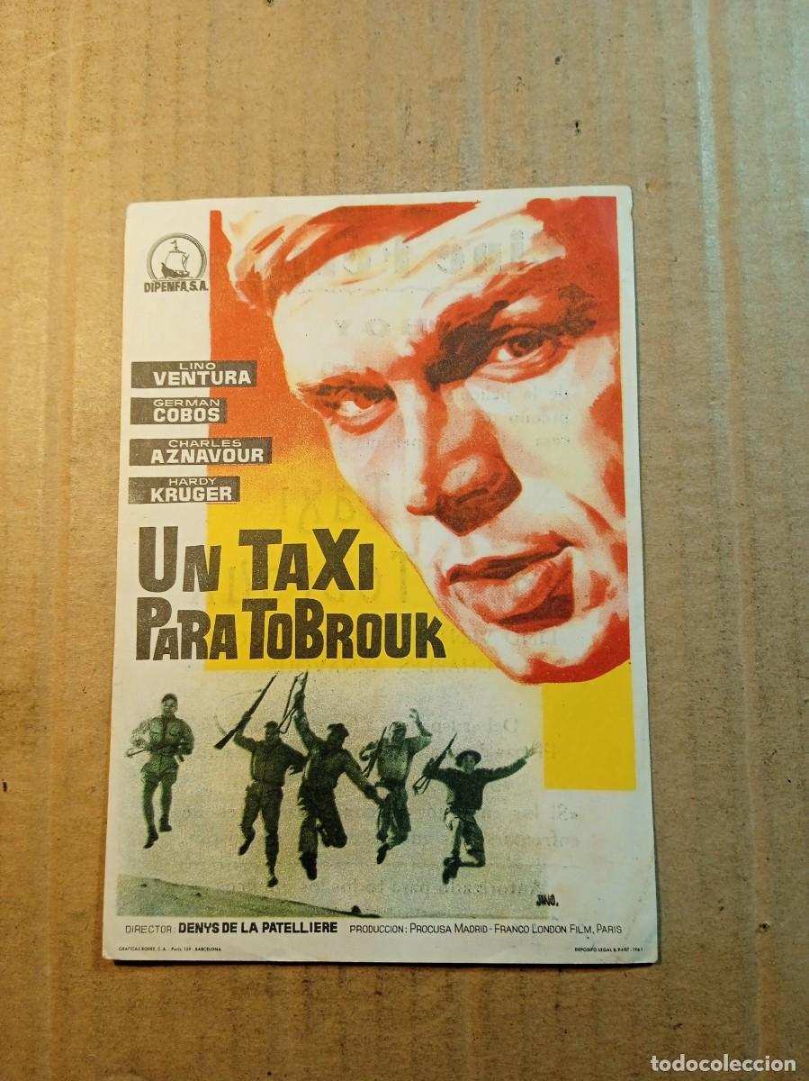 Cine: FOLLETO DE MANO CON PUBLICIDAD UN TAXI PARA TOBROUK