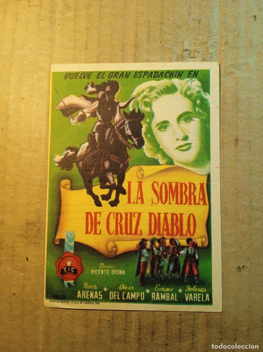 Cine: FOLLETO DE MANO CON PUBLICIDAD LA SOMBRA DE CRUZ DIABLO