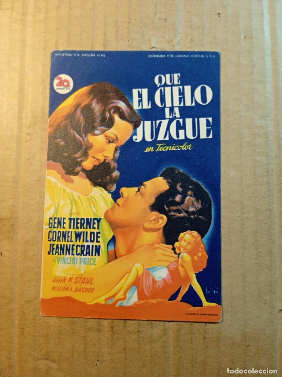Cine: FOLLETO DE MANO CON PUBLICIDAD QUE EL CIELO LA JUZGUE