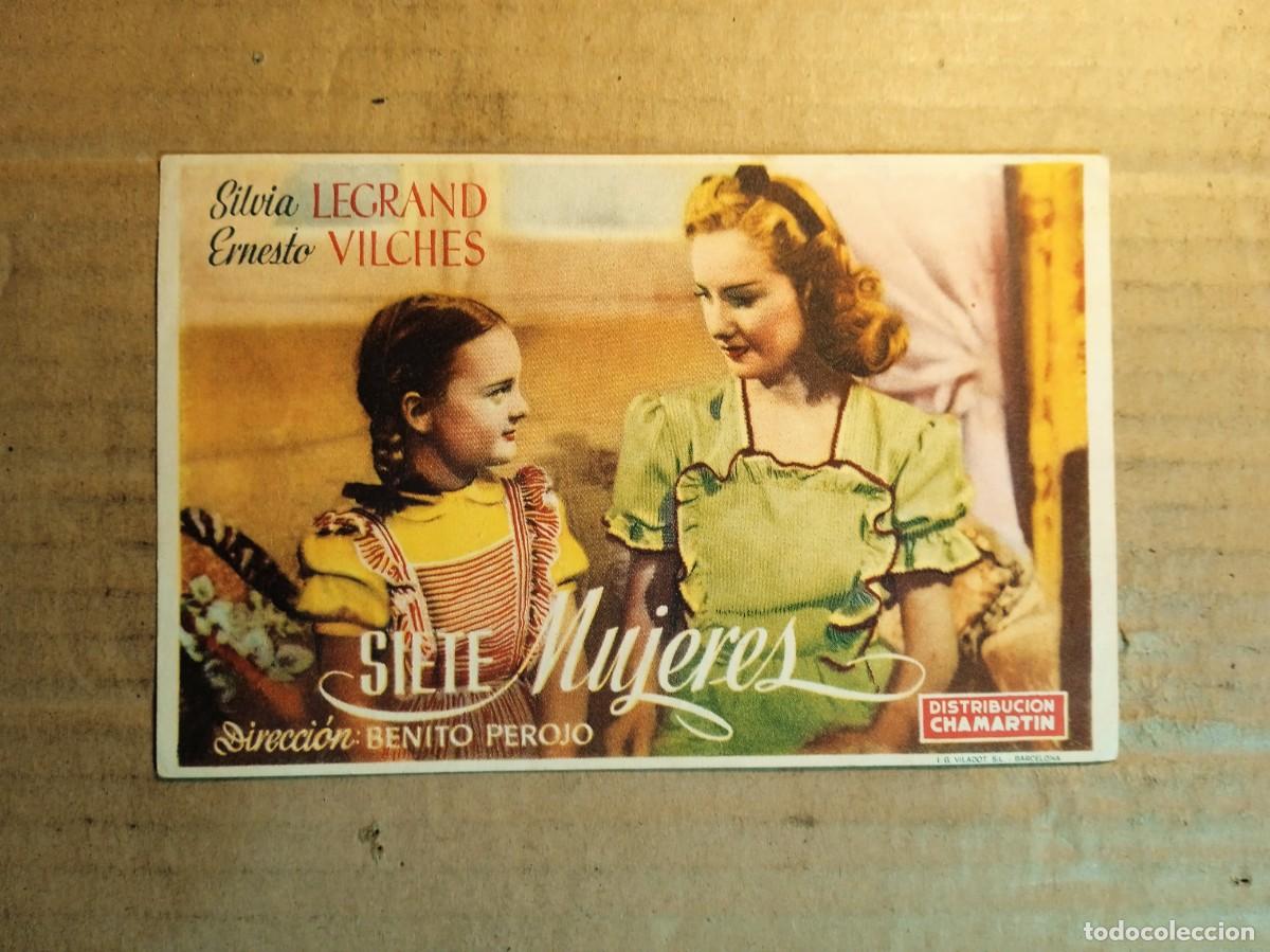 Cine: FOLLETO DE MANO CON PUBLICIDAD SIETE MUJERES