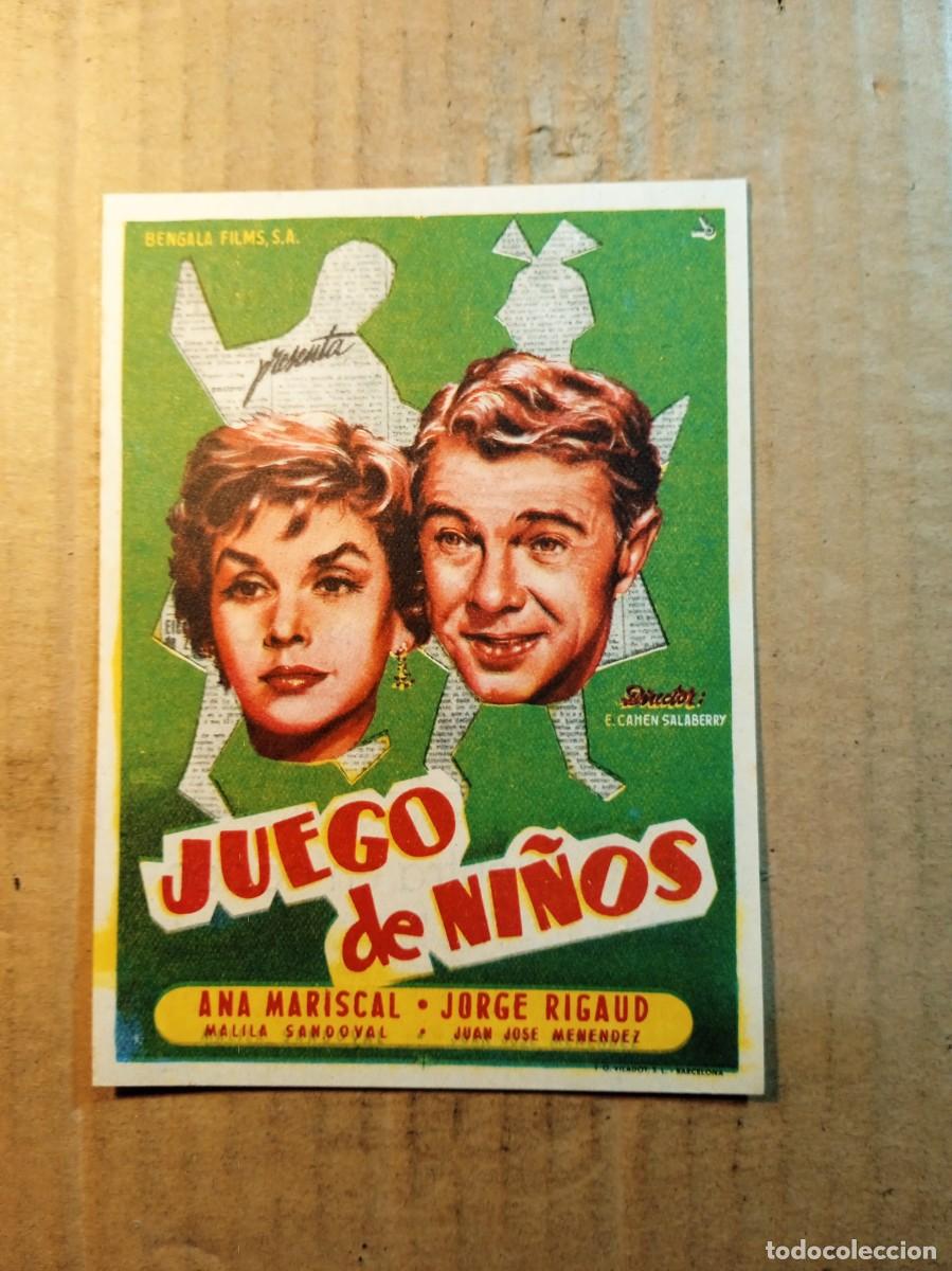 Cine: FOLLETO DE MANO CON PUBLICIDAD JUEGO DE NI&Ntilde;OS
