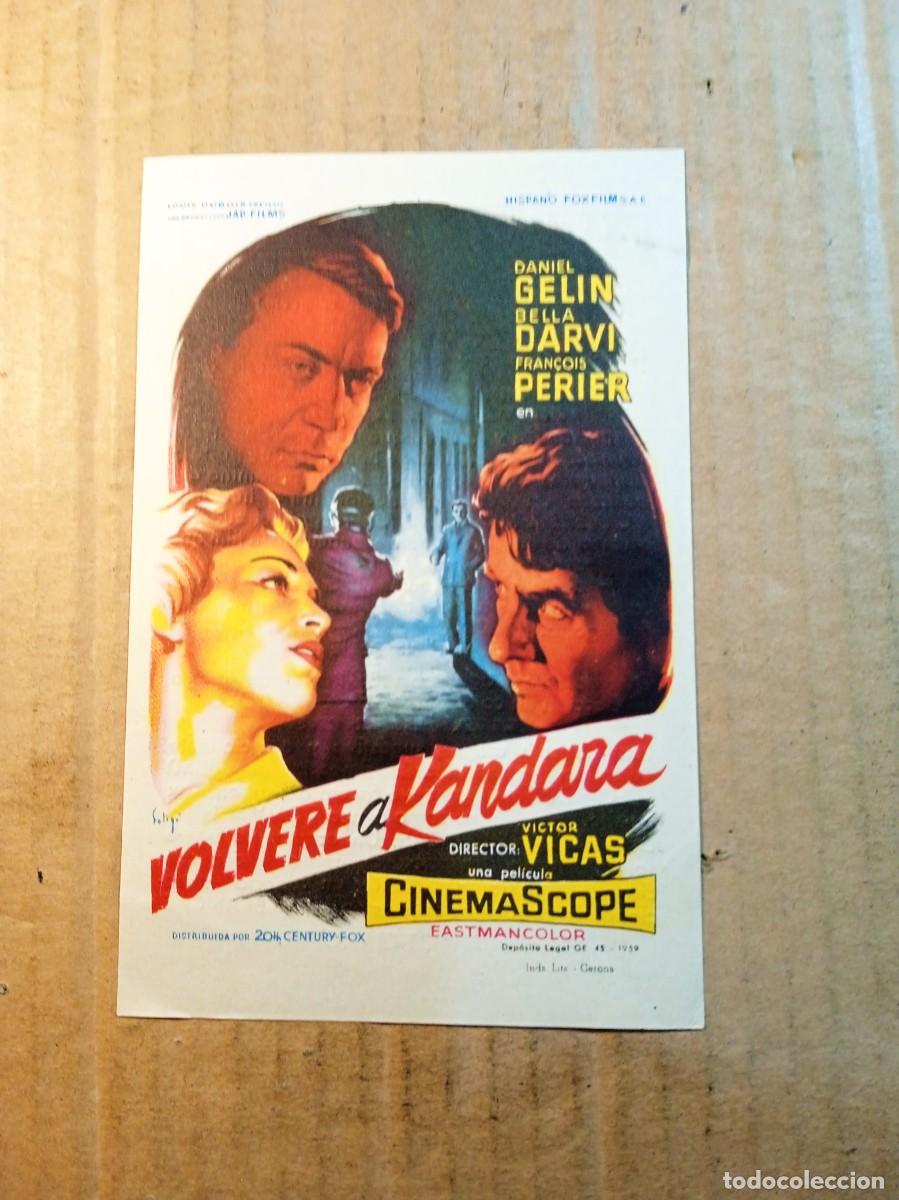 Cine: FOLLETO DE MANO CON PUBLICIDAD VOLVERE A KANDARA