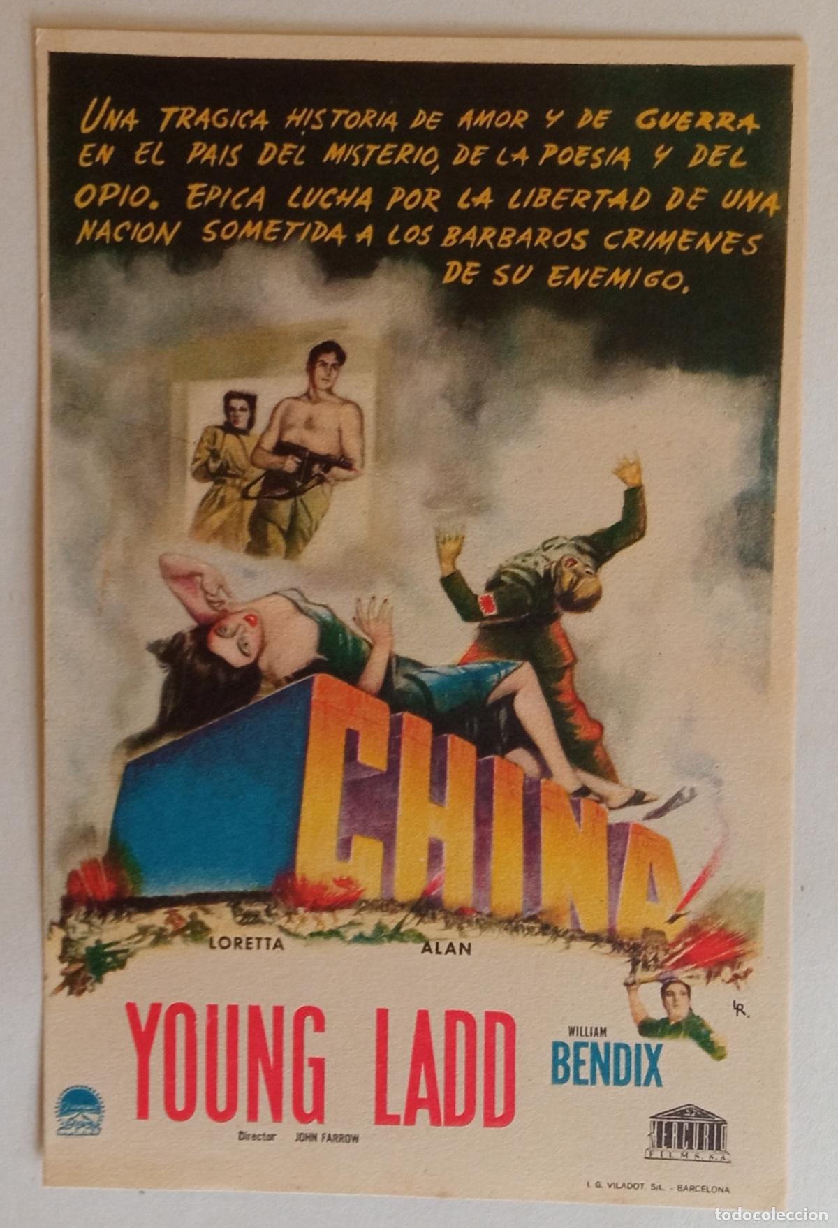 Cine: PROGRAMA DE CINE. LORETTA YOUNG. ALAN LADD. CHINA. PORTADA DE LUIS ROND&Oacute;N