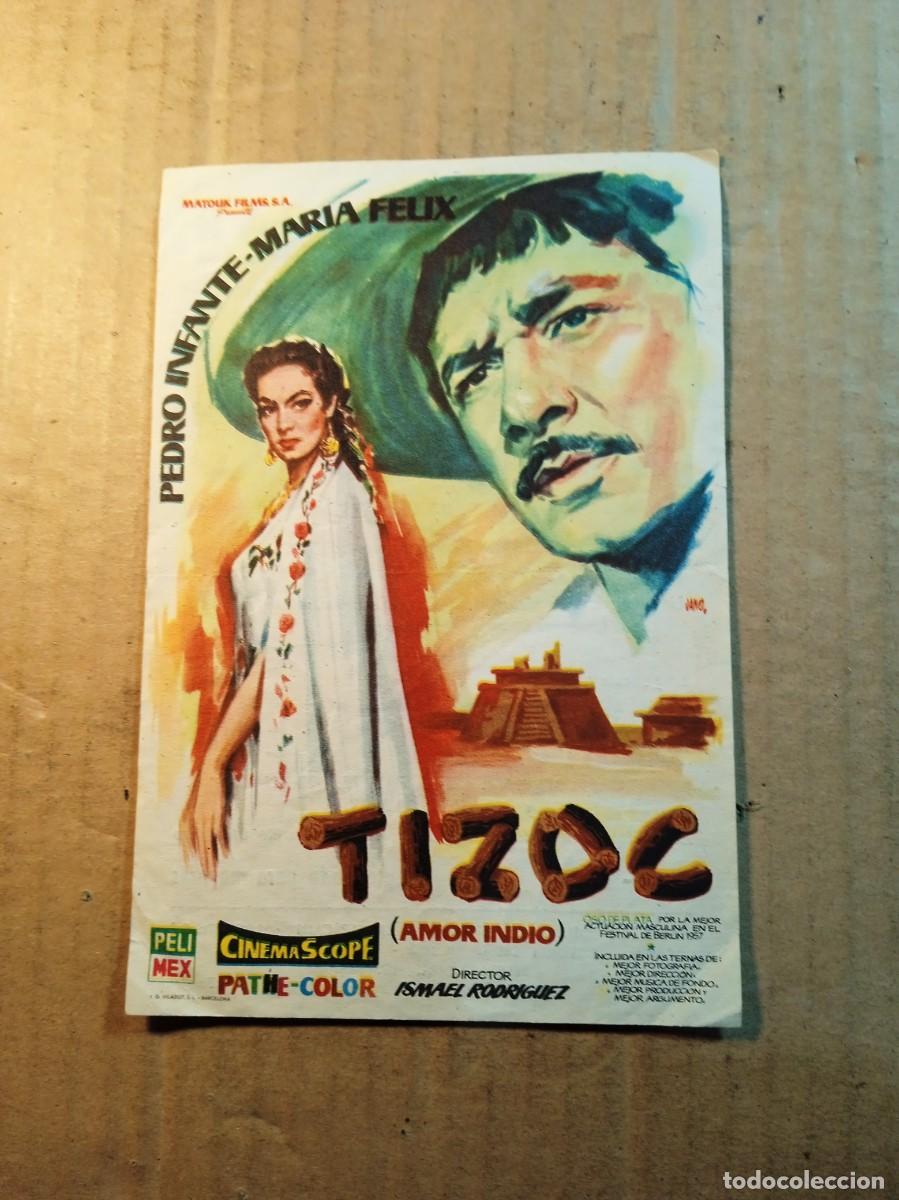 Cine: FOLLETO DE MANO CON PUBLICIDAD TIZOC (AMOR INDIO)