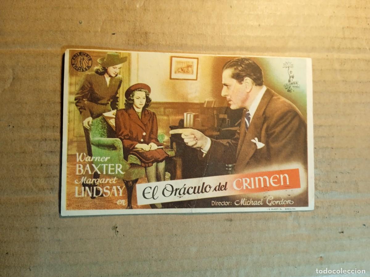 Cine: FOLLETO DE MANO CON PUBLICIDAD EL ORACULO DEL CRIMEN